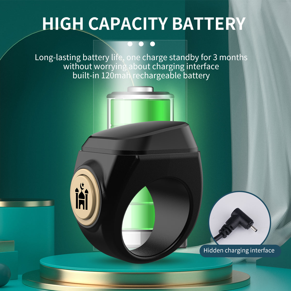 New Smart Zikr Ring Tally Counter Digital Tasbih For Muslims Prayers