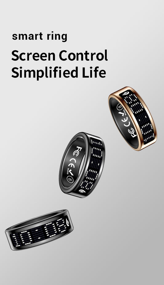 Smart Ring Heart Rate Sleep Health & Fitness Waterproof For Android iOS (ROSE GOLD)