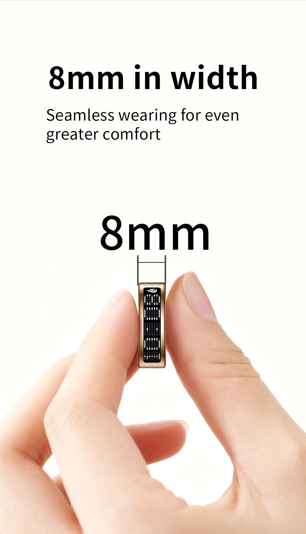 Smart Ring Heart Rate Sleep Health & Fitness Waterproof For Android iOS (BLACK)