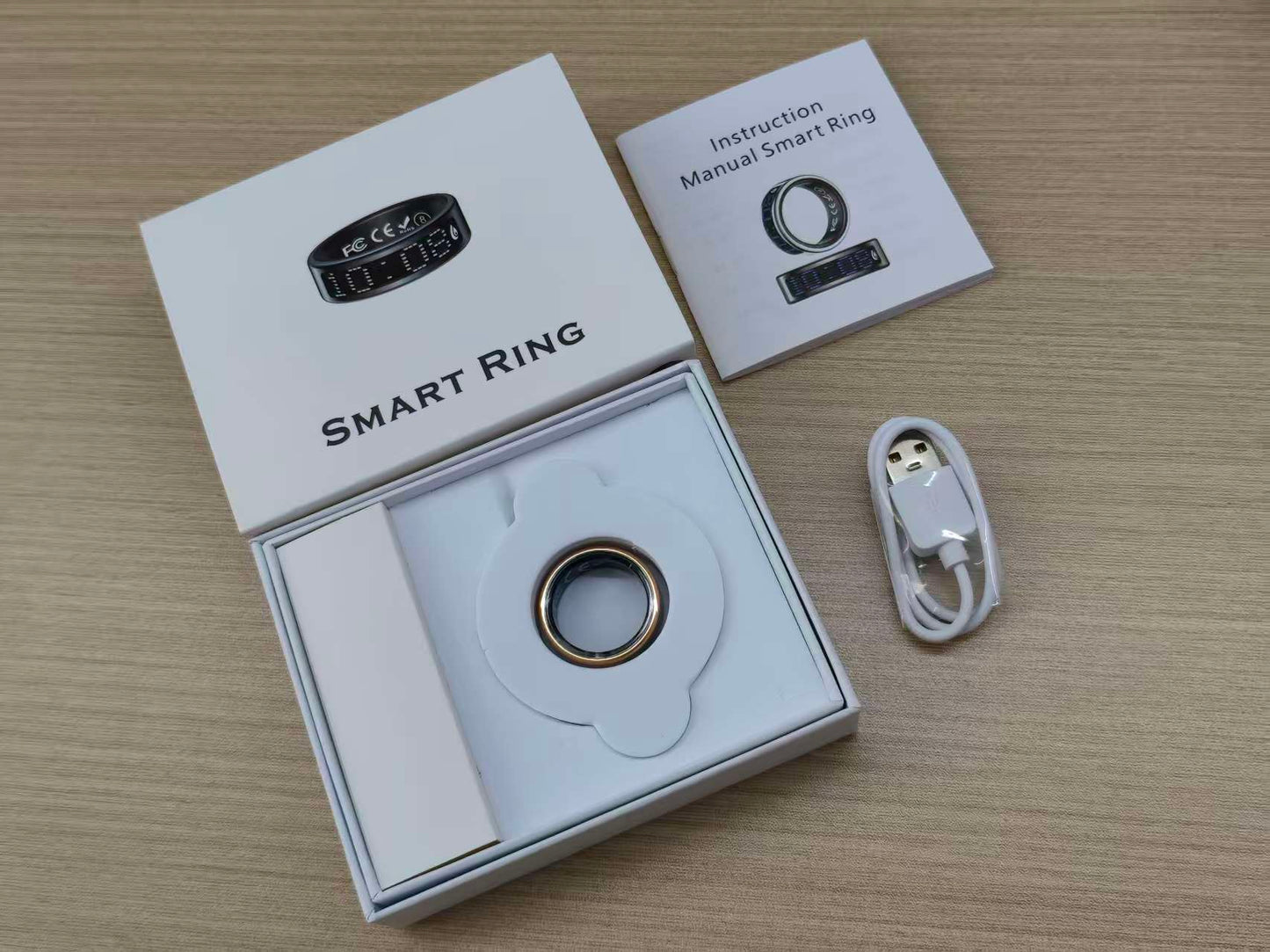 Smart Ring Heart Rate Sleep Health & Fitness Waterproof For Android iOS (BLACK)