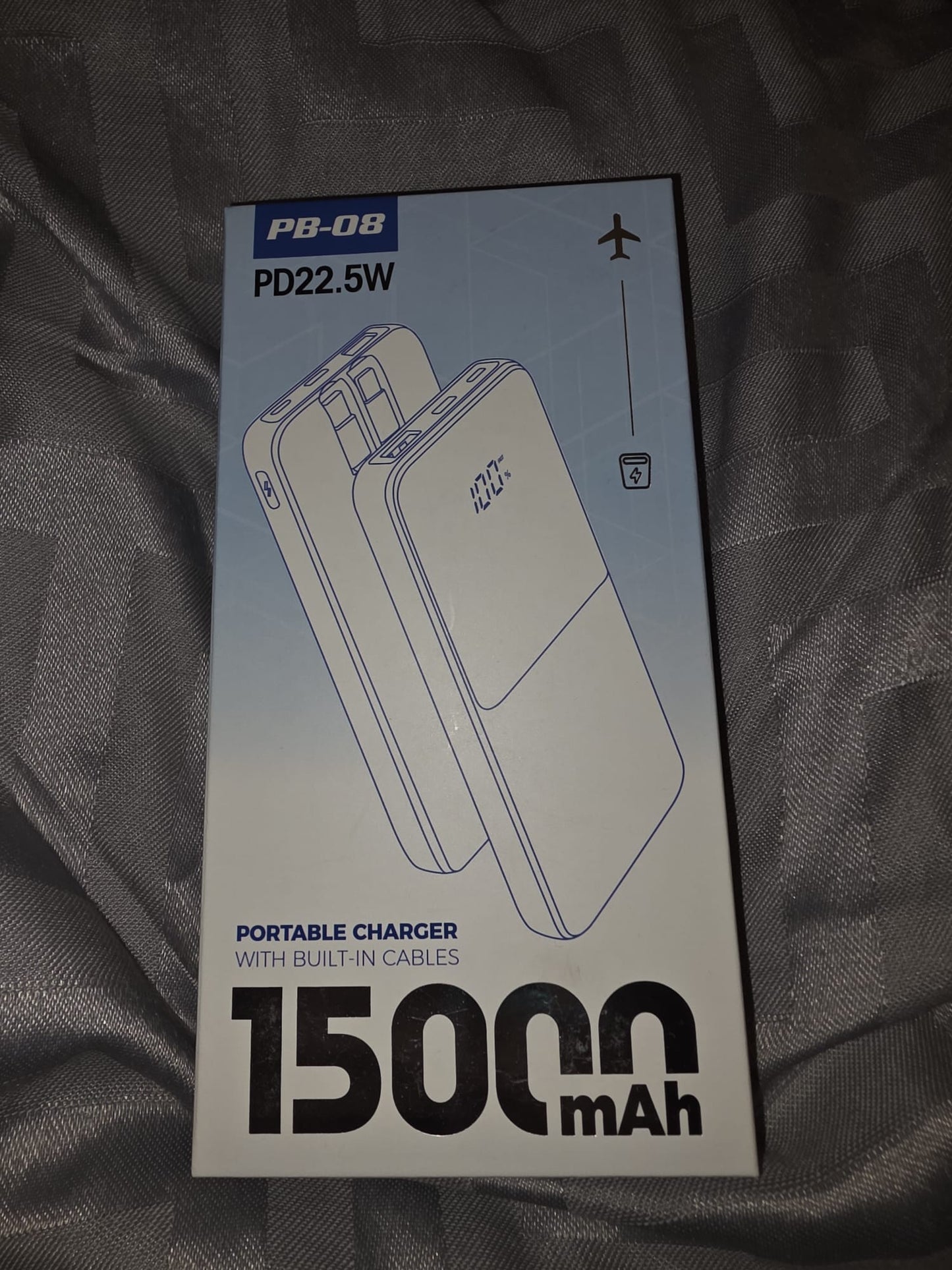 Power Bank Fast Charging 15000mAh With 2 Built In Cables