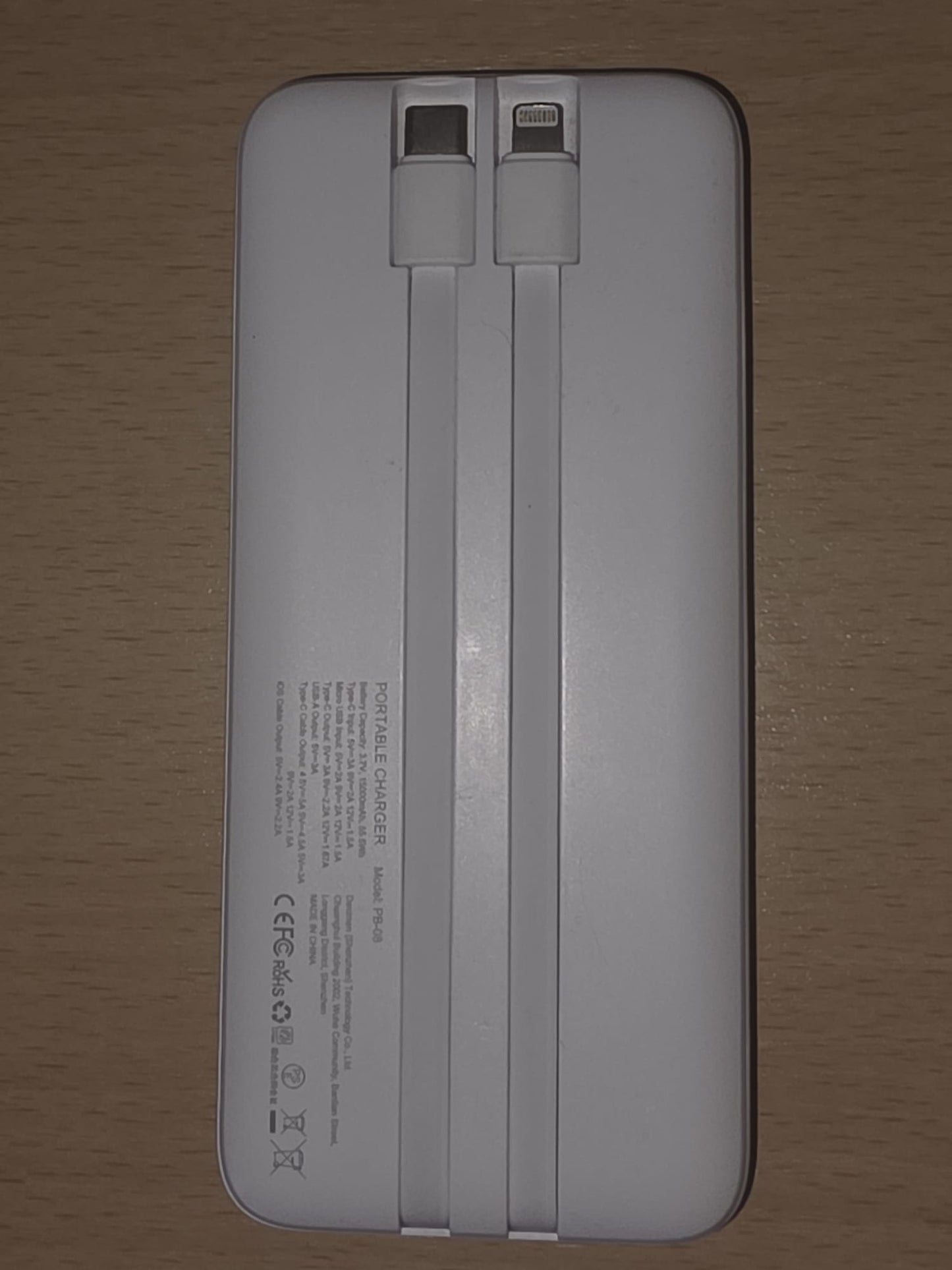 Power Bank Fast Charging 15000mAh With 2 Built In Cables